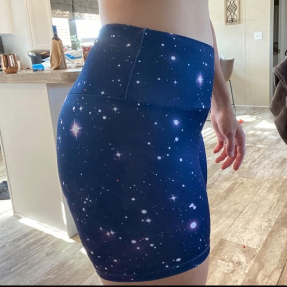 Galaxy print athletic shorts/biker shorts